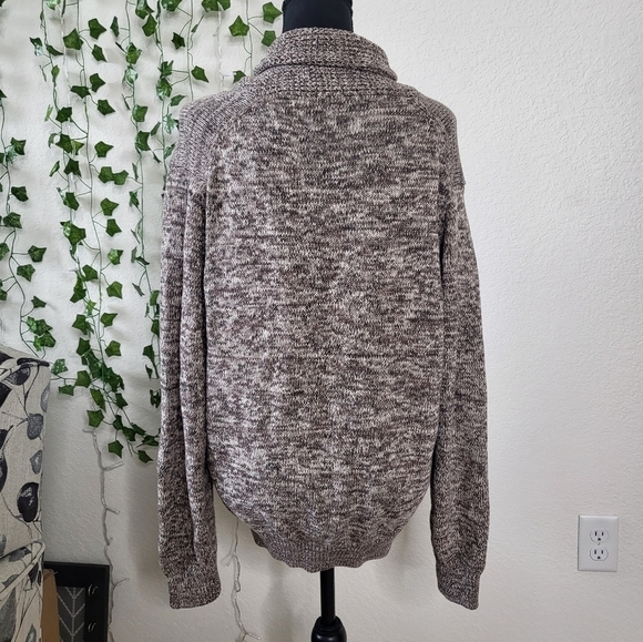 Southern Pines 100% Cotton Chunky Knit Crossover Neck Button Closure Sweater - Picture 3 of 9